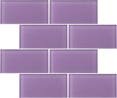 TCSAG-13 3x6 Purple Glass Subway Tile -Kitchen and Bath Backsplash Wall Tile